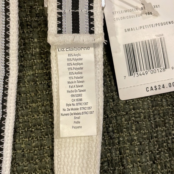 Liz Claiborne Striped fabric belt (sz small) - Picture 6 of 7